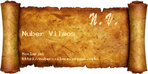 Nuber Vilmos névjegykártya